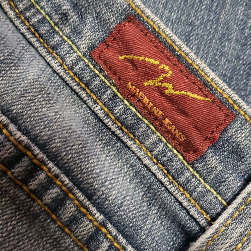 Machine Rhinestone Bootcut Jeans - Picture 6 of 10